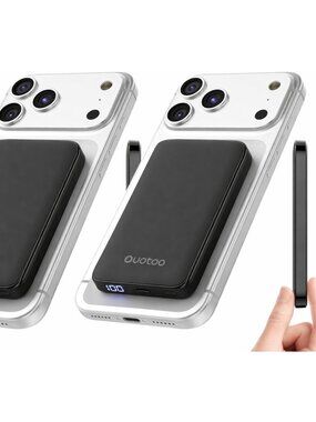 2 Pack Magsafe Portable Charger, 5000mAh Power Bank with Type-C 20W PD Fast Char